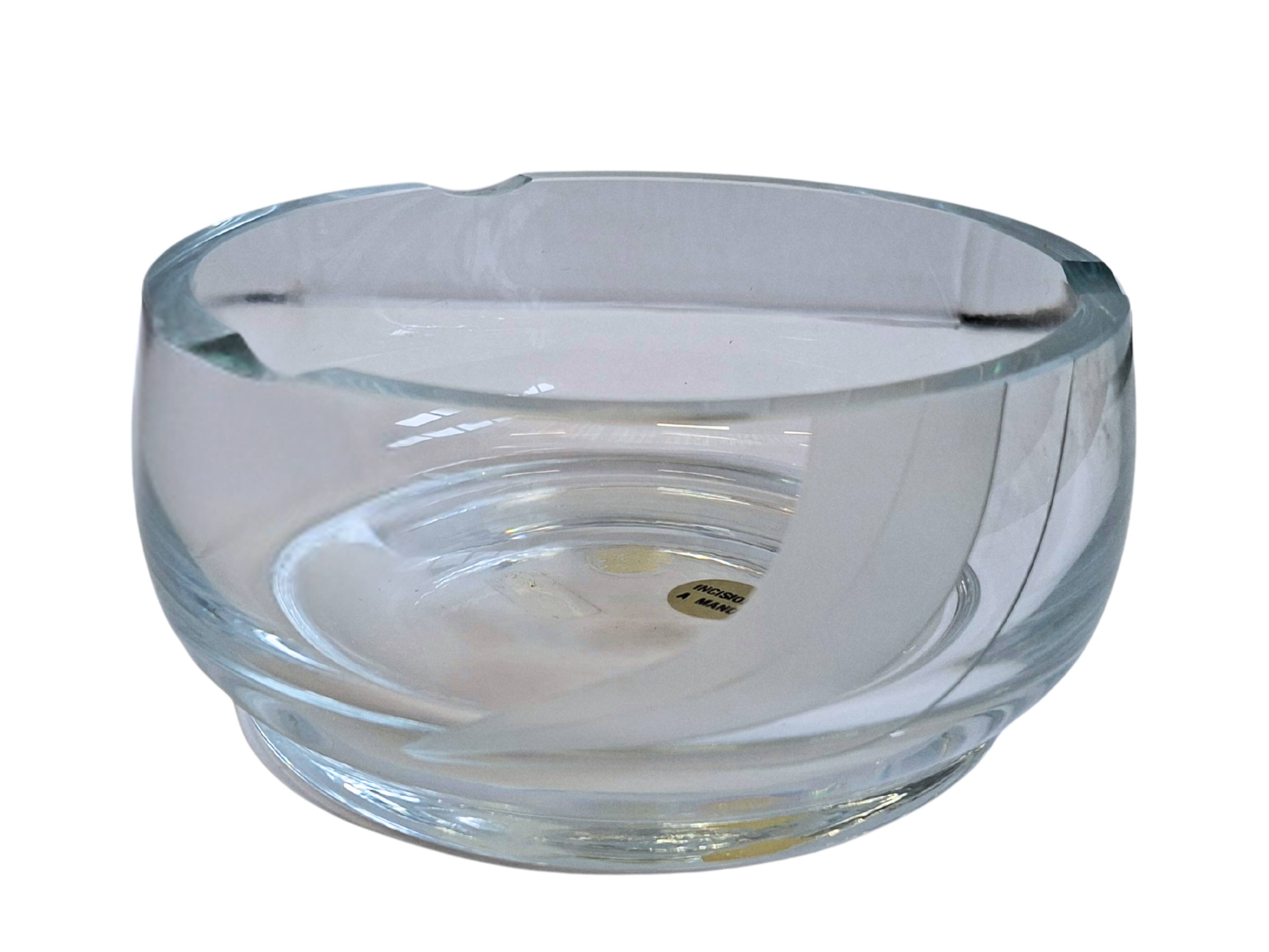 Prestigioso Posacenere in Cristallo Corba - Made in Italy - 2kg