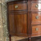 Louis XVI-style half-moon mahogany chest of drawers