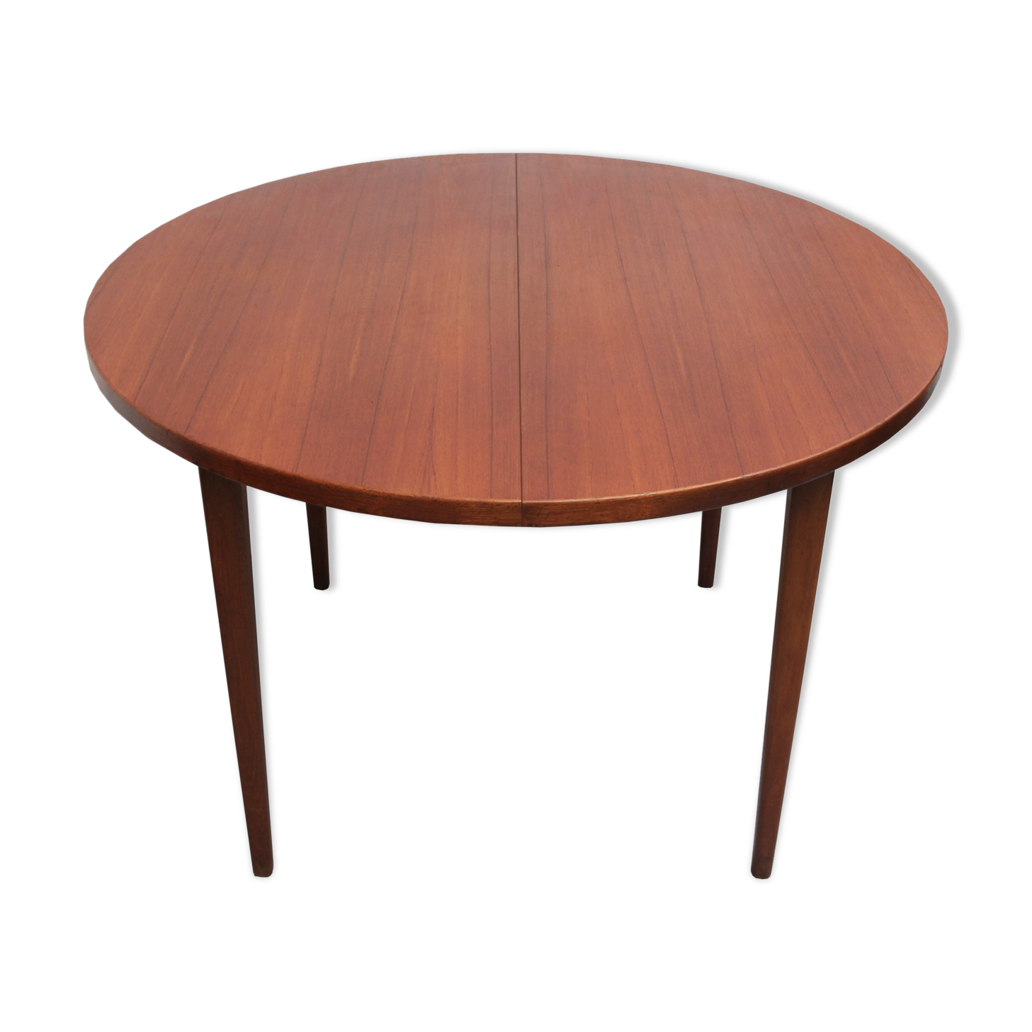 1960s extendible  round dining table in teak