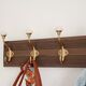 Vintage wall coat rack – 57 cm – 5 metal and ceramic hooks