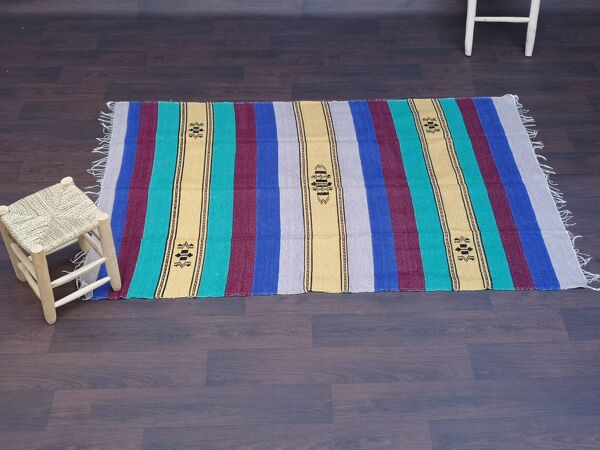 Tapis berbère marocain fait main multicolore 140 x 225 cm