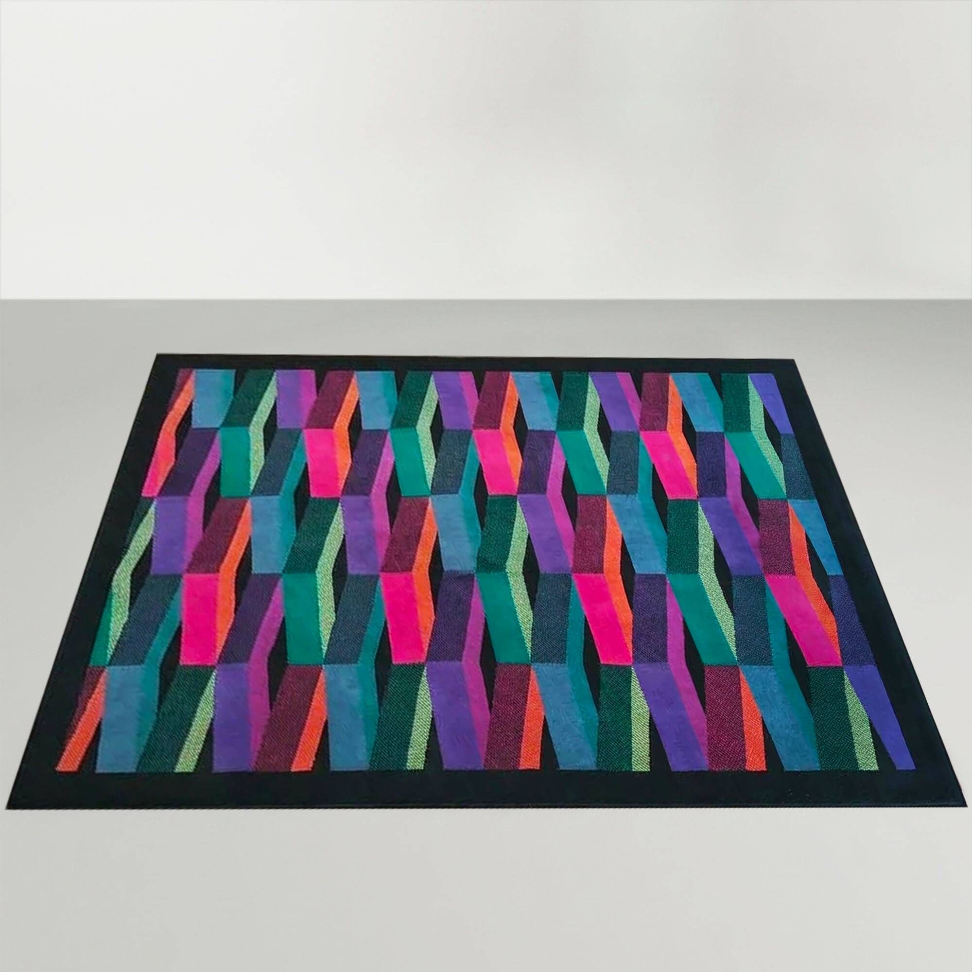 Stunning 1980s Italian post-modern wool rug by Missoni for T&J Vestor