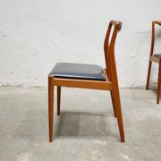 Series of 4 vintage Scandinavian chairs in teak and skaï