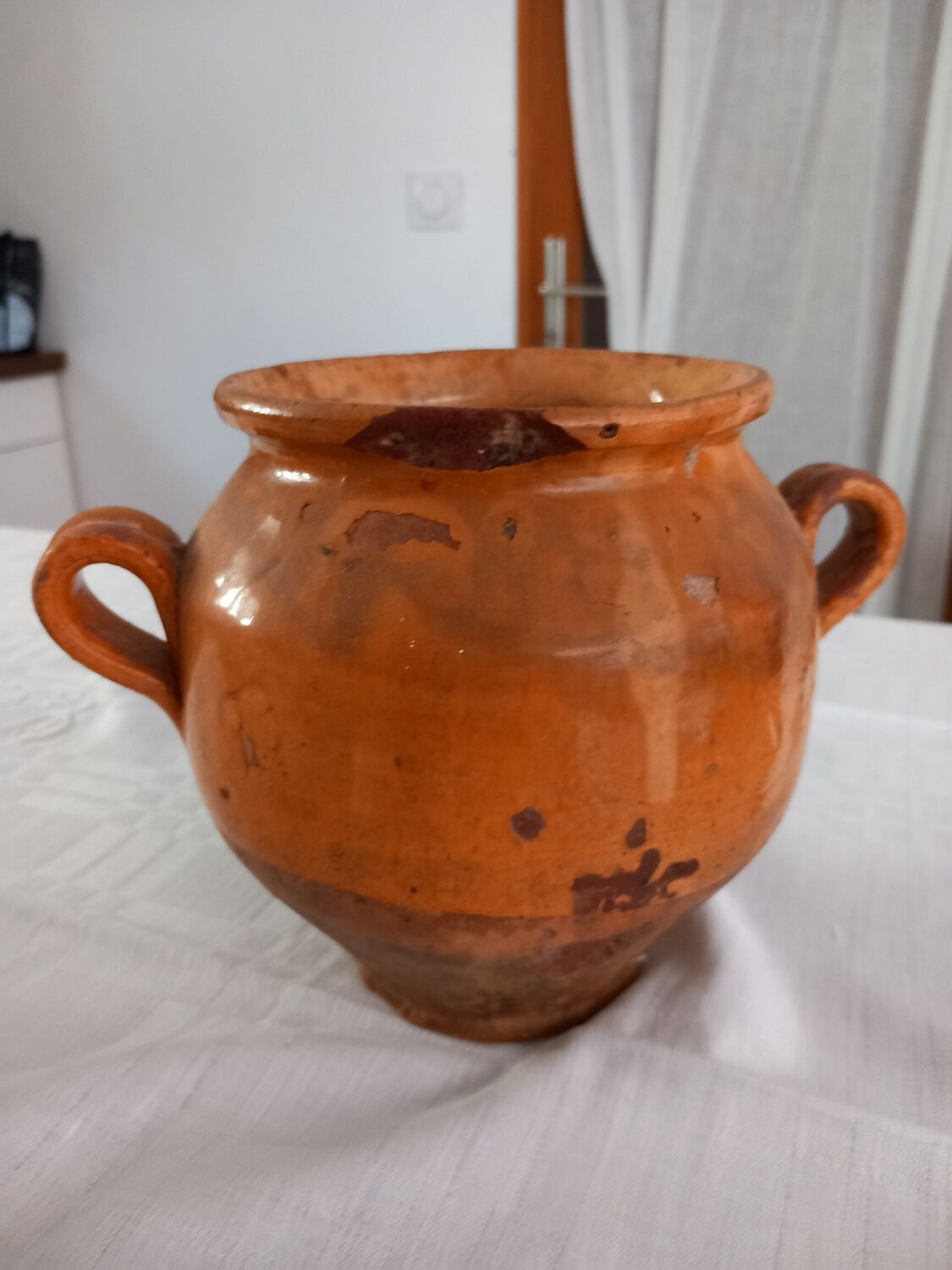 Varnished terracotta pot