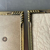 Pair of Art Deco Gold colored frames in different sizes Convex glasses