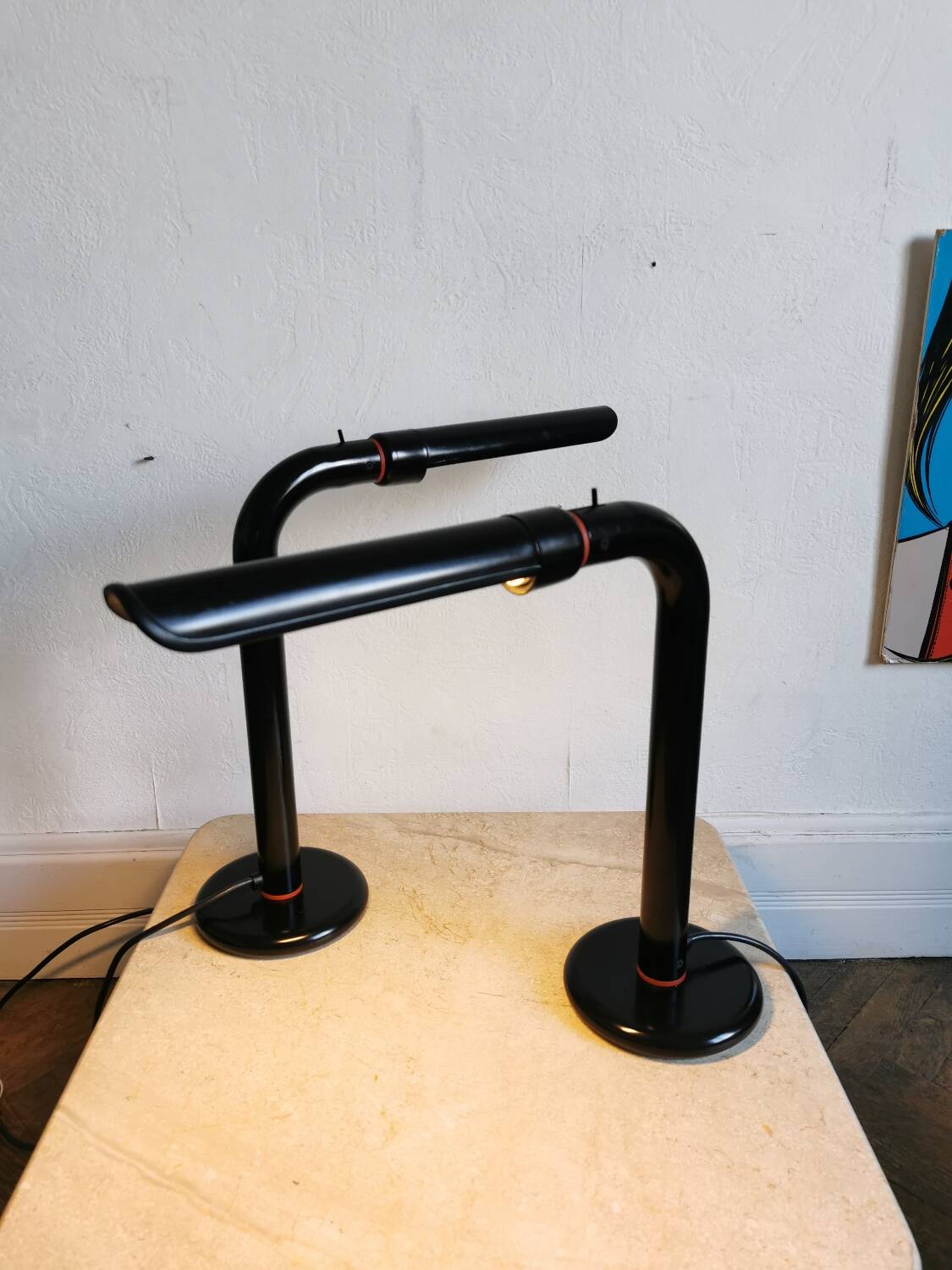 Pair of 80s bedside lamps