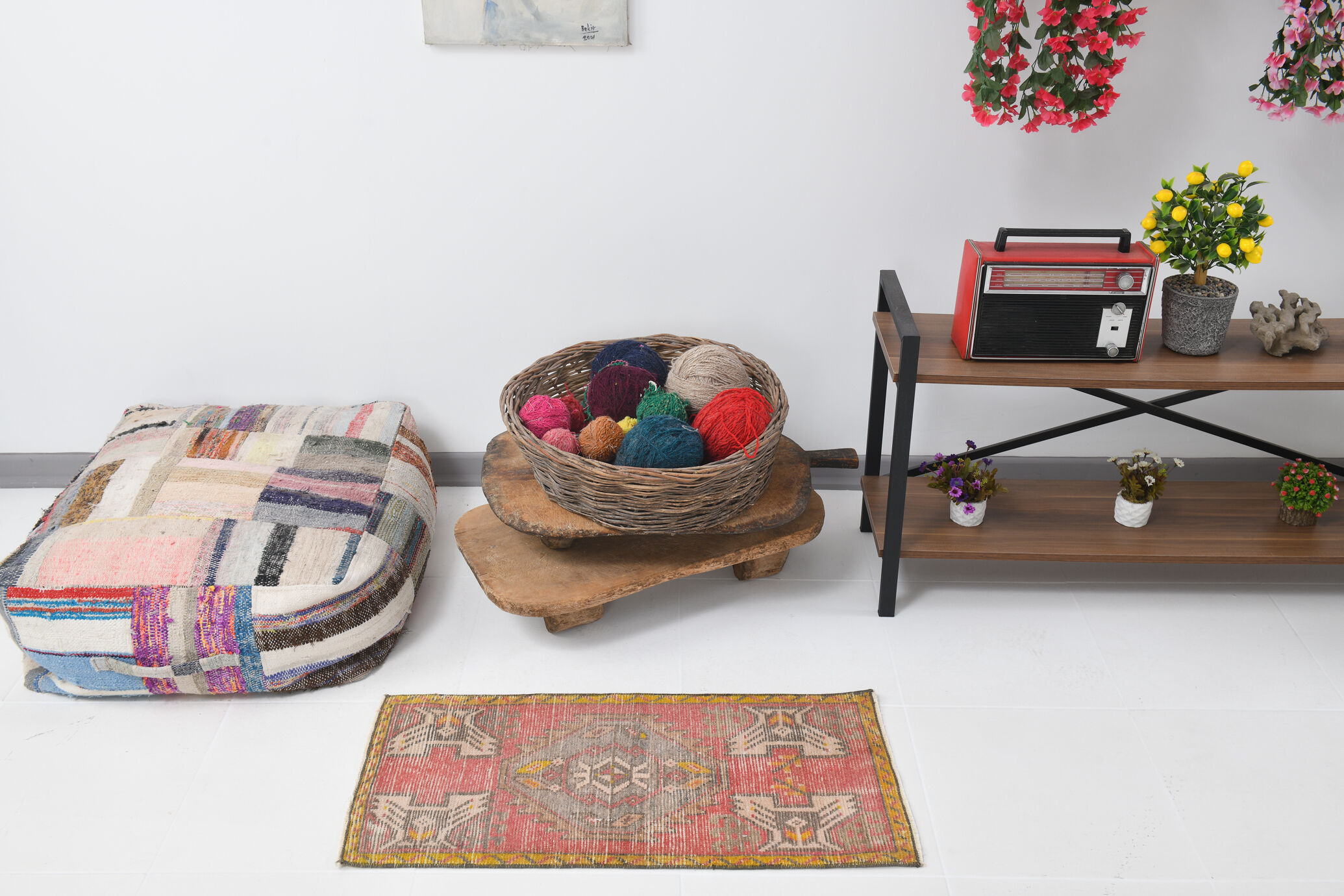 Handmade turkish rug 89x42cm