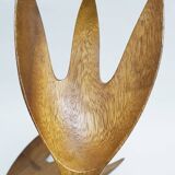Couverts à sculpté salades à la main du milieu du siècle