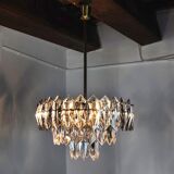 J.T Kalmar chandelier, cut glass, 3 levels, Austria 1970