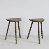 Pair of tripod stools