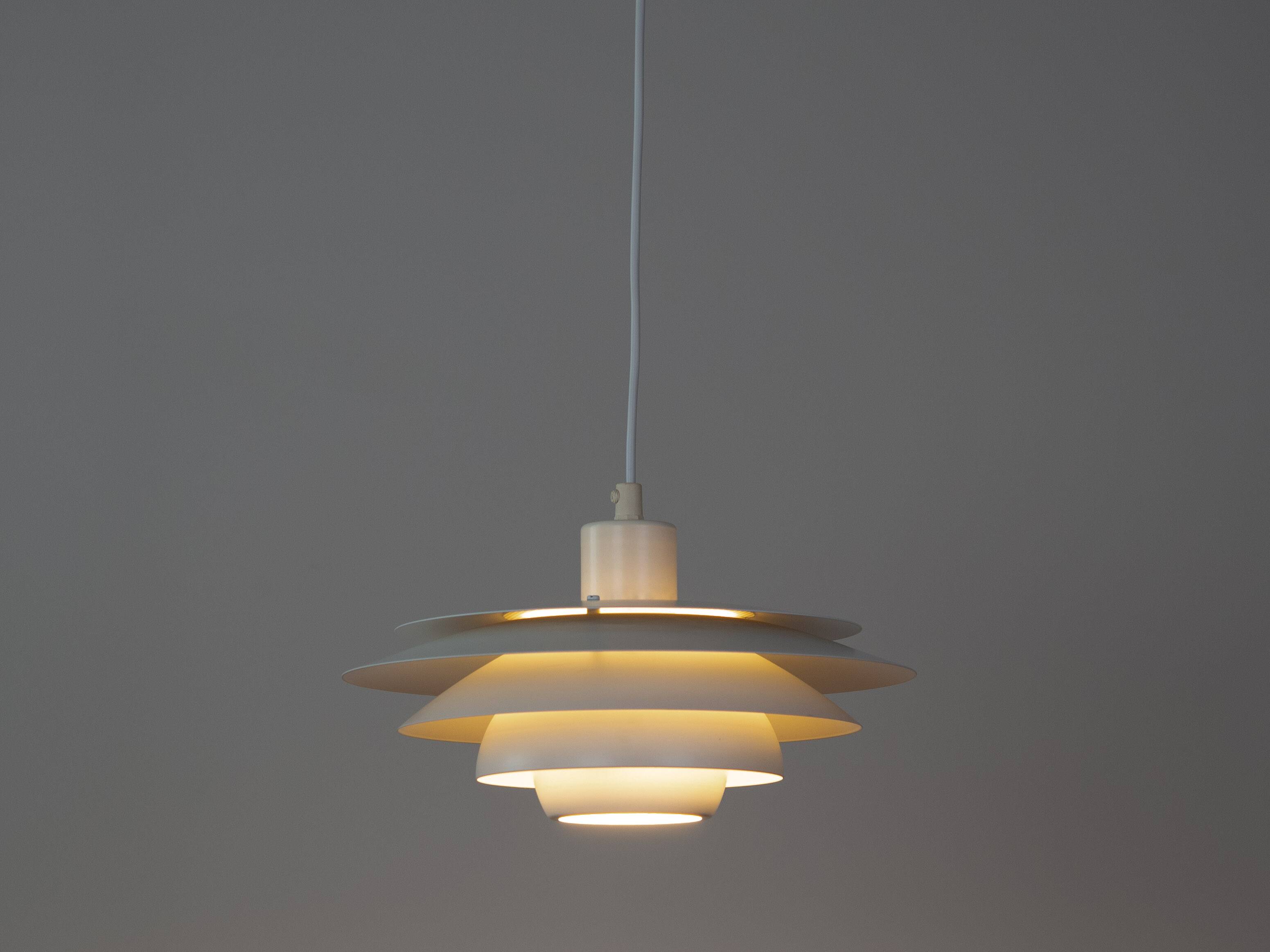 Vintage Danish pendant lamp Verona by Kurt Wiborg, Jeka, 1980s.