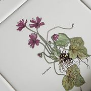 Old wooden plateau with floral tiles