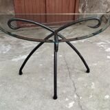 Table à manger fer forgé et verre