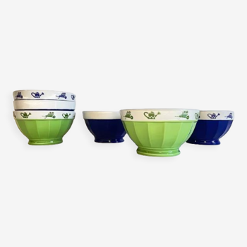 Set of 6 vintage Saturnia Italian porcelain bowls