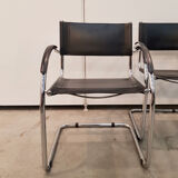 Set of 4 black armchairs