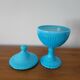 Turquoise Blue Opaline Glass Candy Box