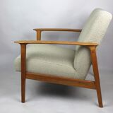 Fauteuil danoise beige en Boucle années 1970