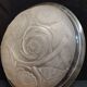Ceiling basin signed Vlieghe in molded glass pressed pink floral pattern art-deco