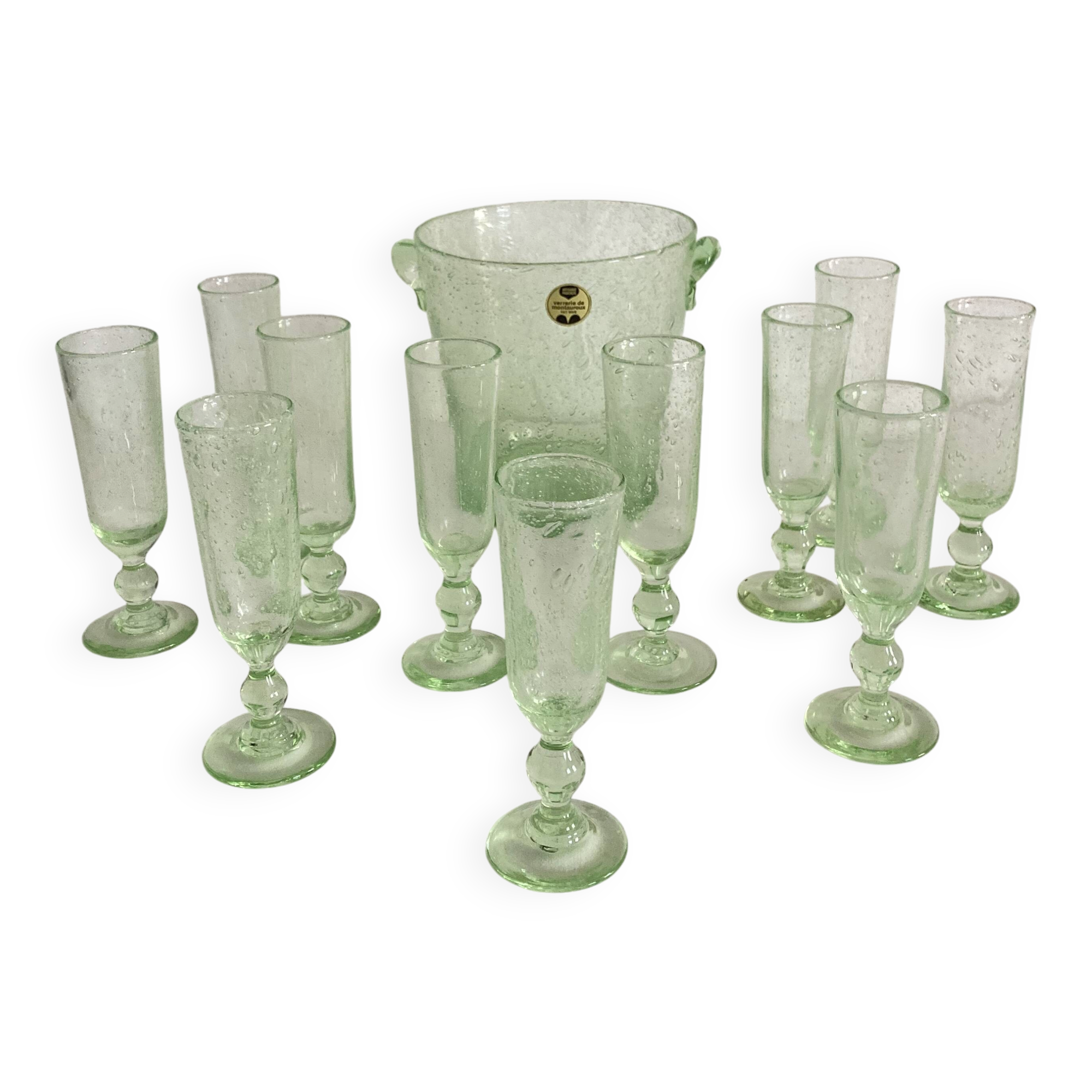 Champagne service in bubble glass from Montauroux