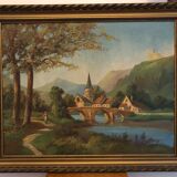 Oil on canvas: lively landscape
