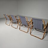 Bamboo and brass folding chairs, Italy, 1960s