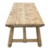 Georges Robert farmhouse table in solid raw wood, 1960, restored