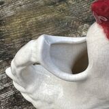 Rooster pitcher in cracked ceramic Art Deco style