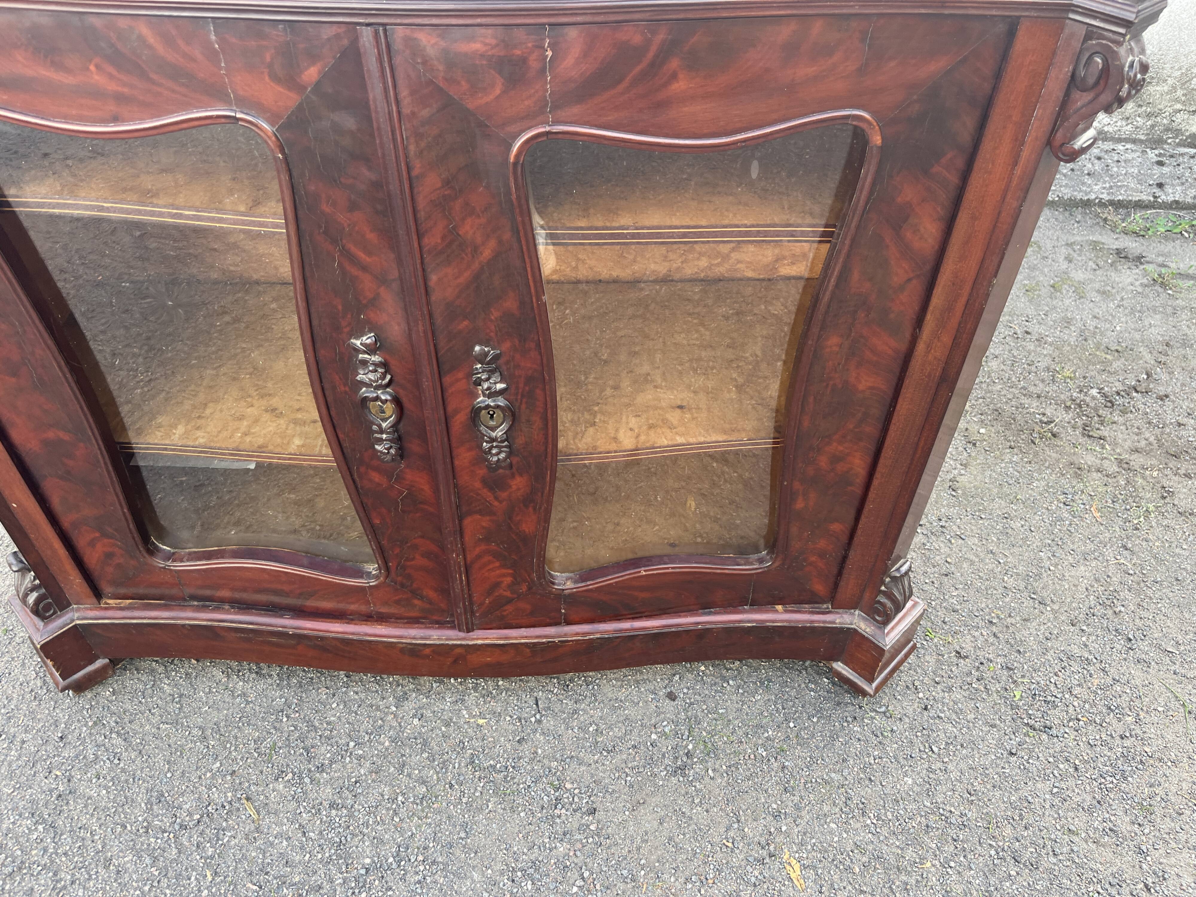 Napoleon III style mahogany display cabinet