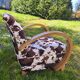 Pair of Art Deco cowhide armchairs