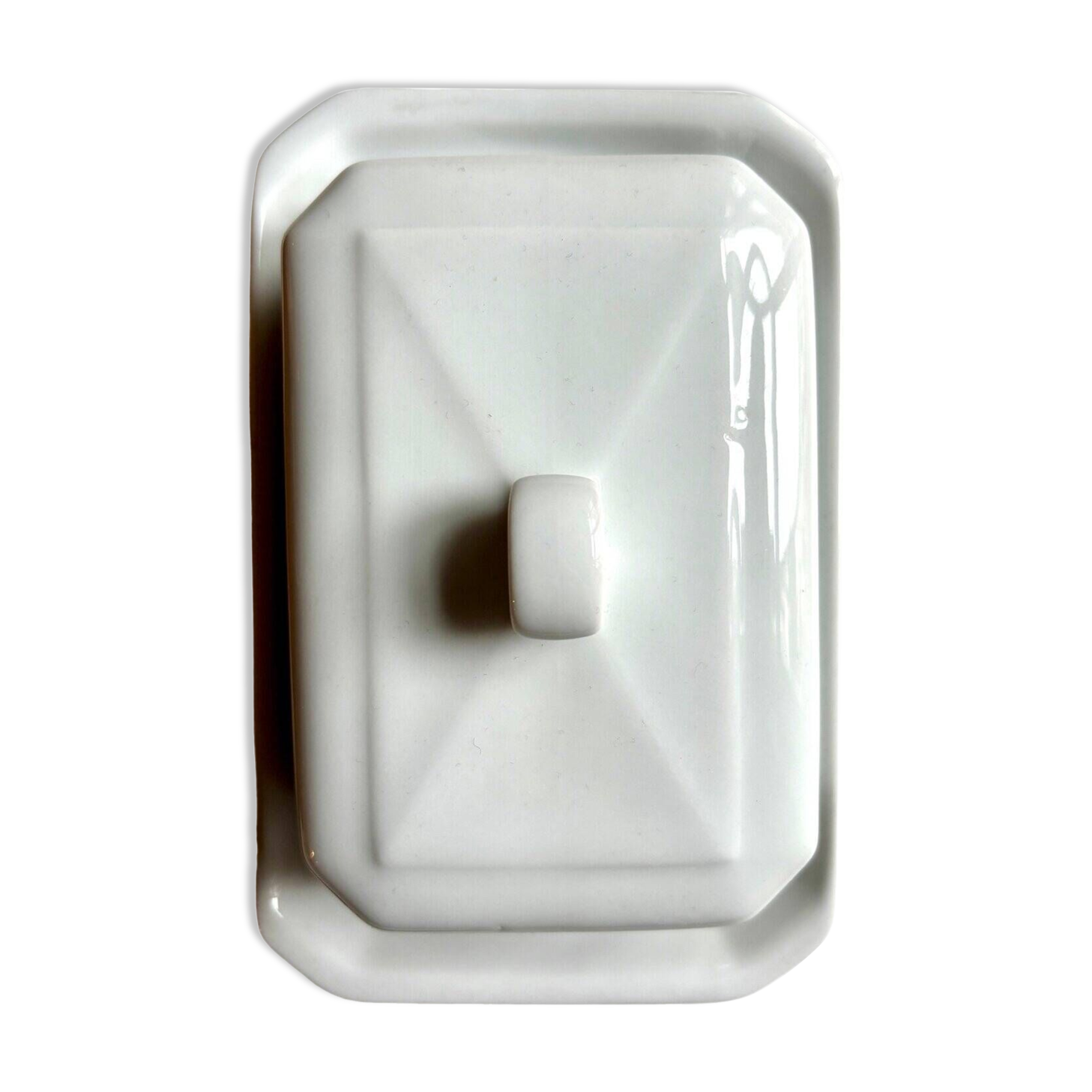 Beurrier Pillivuyt en porcelaine blanche