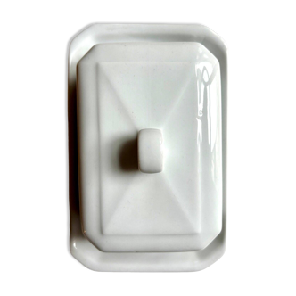 Pillivuyt white porcelain butter dish