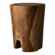 ARLA side table stool in hand-carved solid recycled teak.