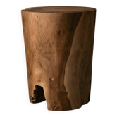 ARLA side table stool in hand-carved solid recycled teak.