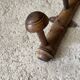 Old wooden wall coat rack