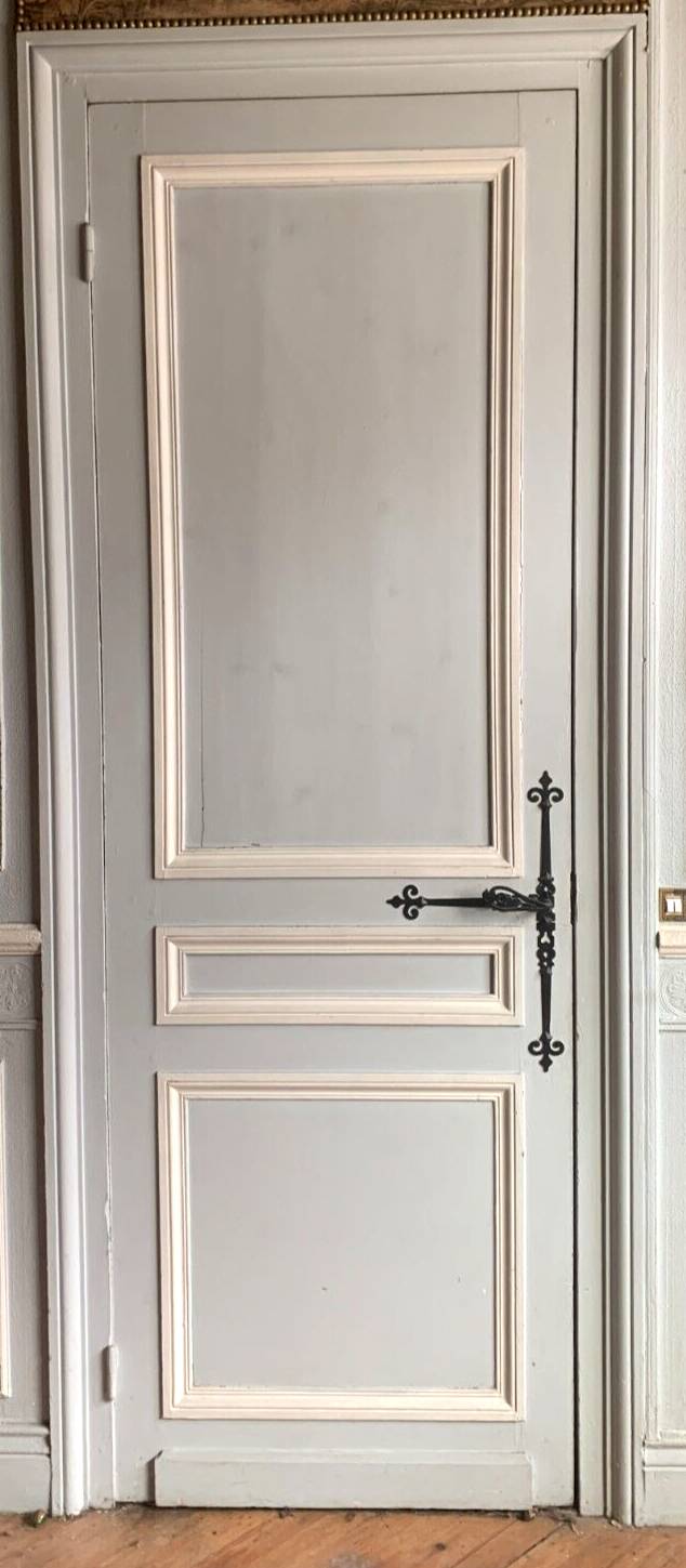 Double-sided passage door in 20th century patinated fir
