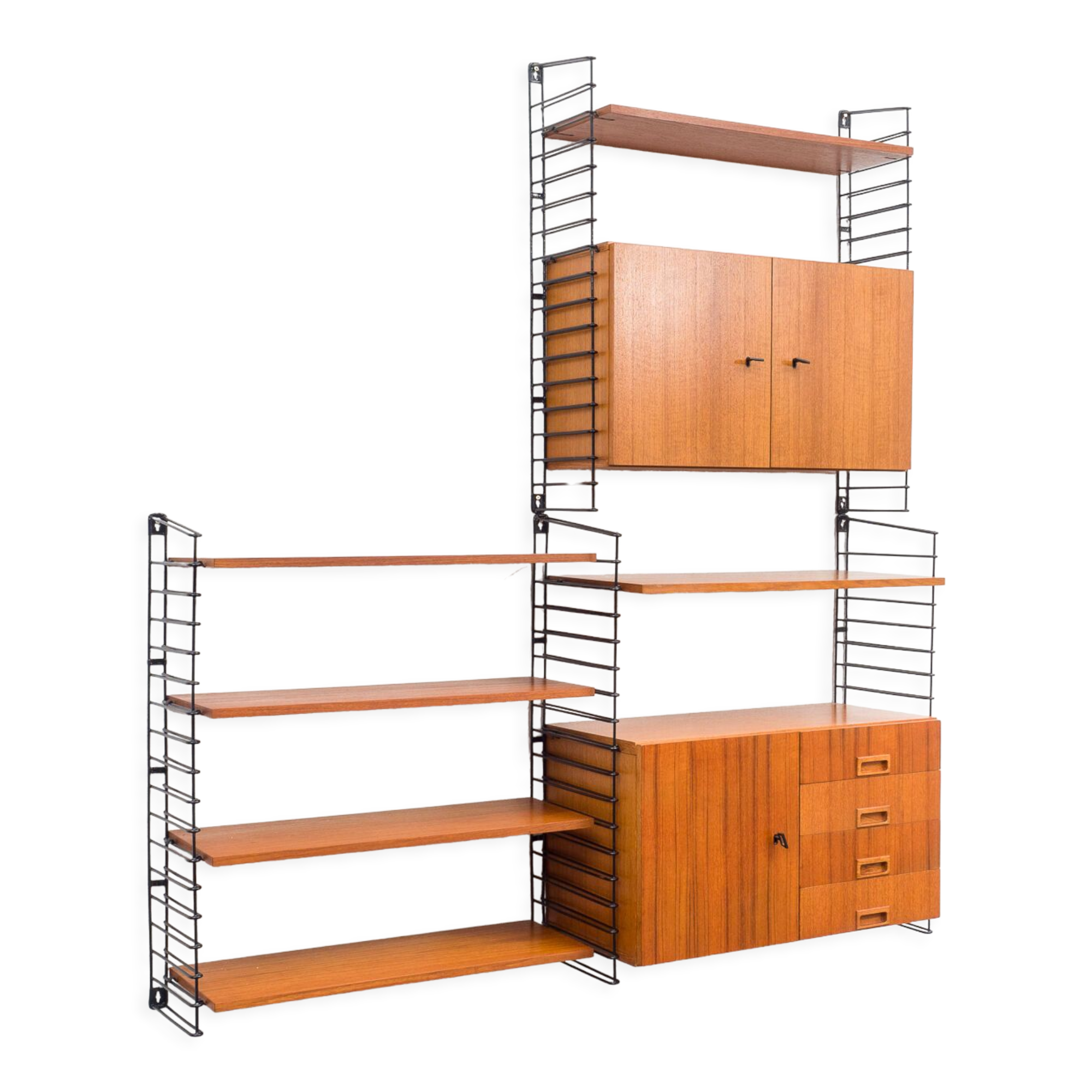 Wall shelf, teak, 60s, two boxes