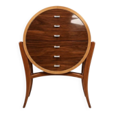 Une commode haut Art Déco en bois de hêtre et palissandre 6 tiroirs