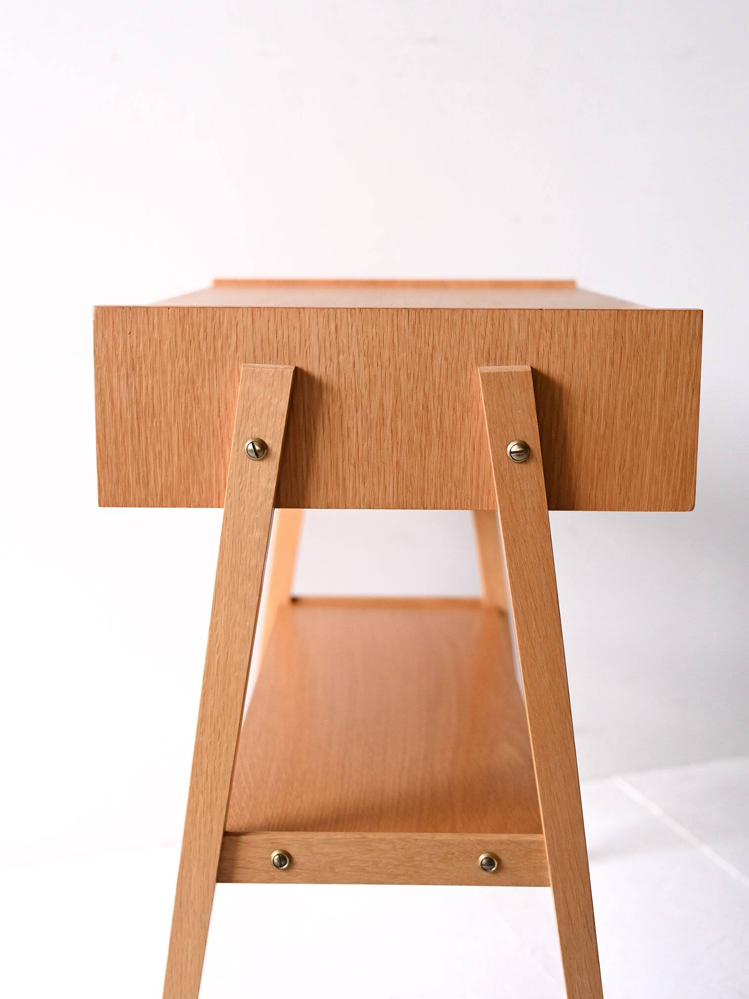 Geometric Scandinavian Teak Nightstand, 1960s