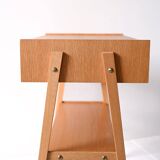 Geometric Scandinavian Teak Nightstand, 1960s