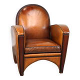 Great sheep leather Artdeco design armchair with a unique design