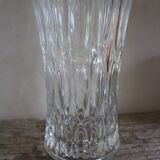 Medium vase structured chiseled transparent glass