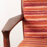 Pair of Danish armchairs in solid teak and fabric, Svend Aage Eriksen 1960.