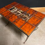 Ceramic coffee table Vallauris orange