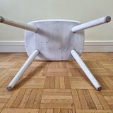 Stool "Pagoda" in solid wood, vintage