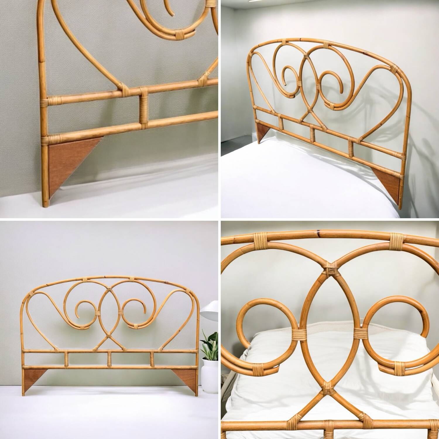 Vintage rattan headboard 1980