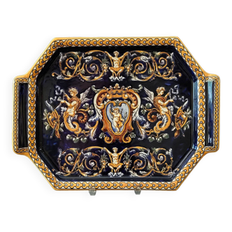 Large GIEN tray with Renaissance decor