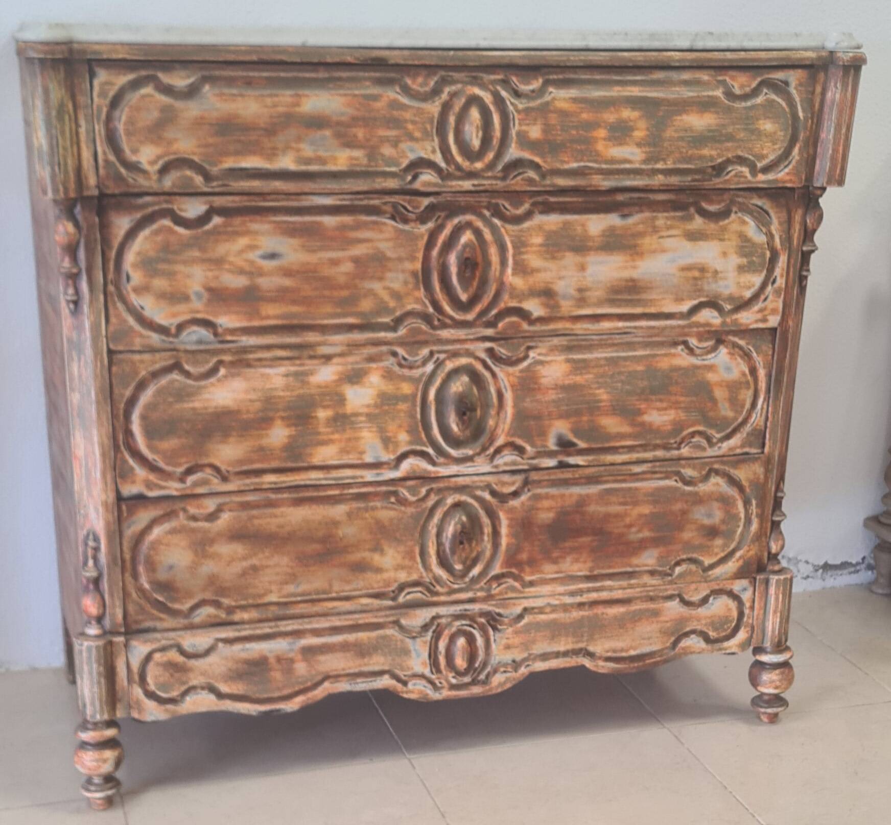 commode ancienne belle patine prof  4 t  l118x56h110 tres belle