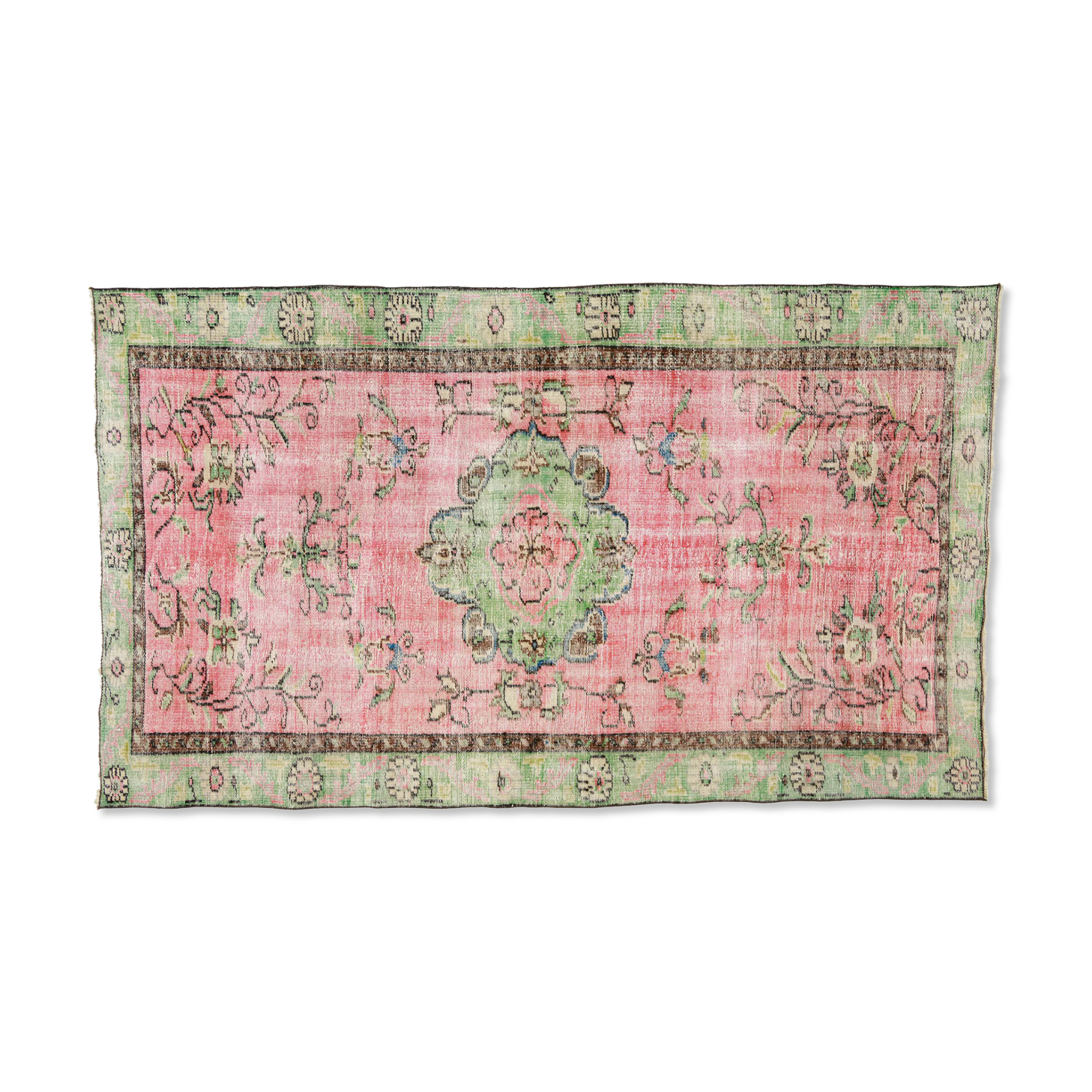 Anatolian handmade vintage rug 257 cm x 151 cm