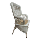 Canapé américain ancien en osier par Larkin Co, 1890