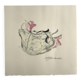 Akiyo owada, untitled, c 1990. original lithograph signed in pencil